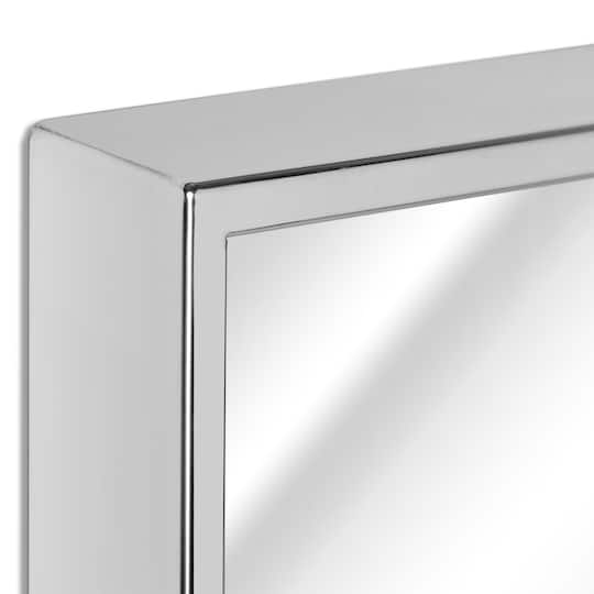 Head West® Glossy Chrome Float Rectangular Wall Mirror